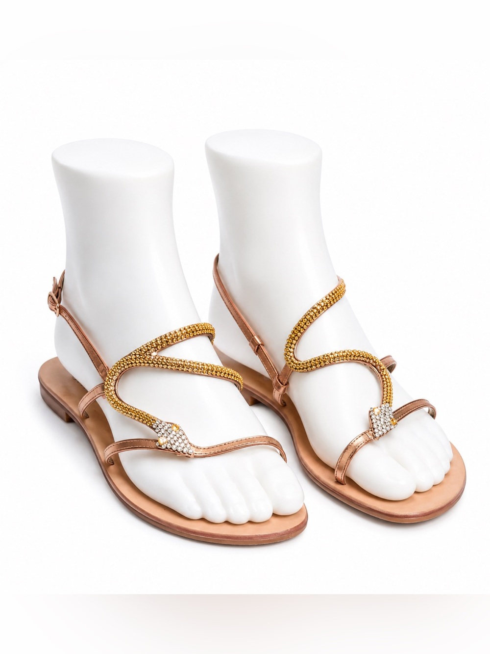 Michael Antonio Gold and Tan Sandals